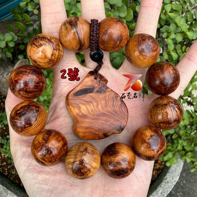一物一拍 天然太行崖柏雪花釘瘤20mm手珠2