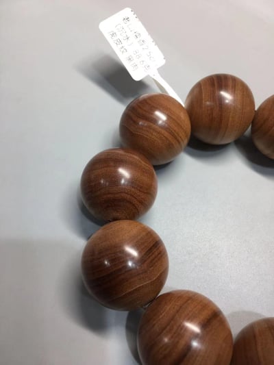 限量4條 印度老山檀香邁索爾正區虎皮紋黑油沉水 25mm手珠21