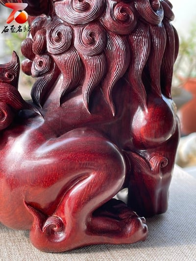 印度小葉紫檀高油密樹心料 湘工手作【喜獅】5