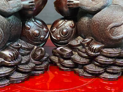 精選印度小葉紫檀一等一泥料金星材質【招財鼠錢】5