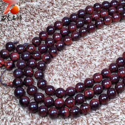 海南黃花梨 限量三串 紫油梨老料12mm×108+6顆7