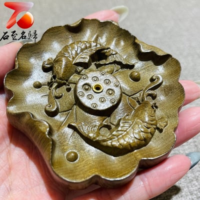 金絲楠木小葉楨楠陰沉綠料香插【年年有餘】【一蓮清韻】1