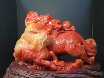 壽山石擺件【麒麟獻瑞】1