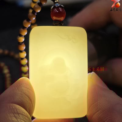 和田玉籽料一級白〔羊脂白] 作品 【滿皮彌勒佛 】蘇州名家作品 附雙鑑定證書2