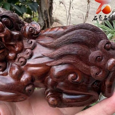 海南黃花梨 極品紫油梨製作【御財貔貅】3