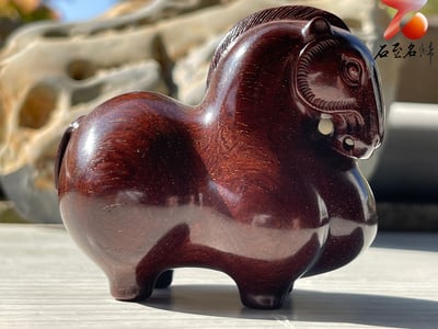 印度小葉紫檀高油密二膘料 湘工手作【富貴有餘-唐馬】5