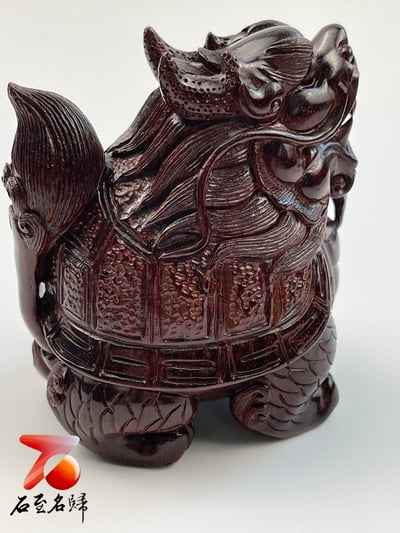 印度小葉紫檀高油密材質 湘工手作二膘料【龍龜】4