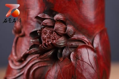 印度小葉紫檀【連年有餘筆筒】6