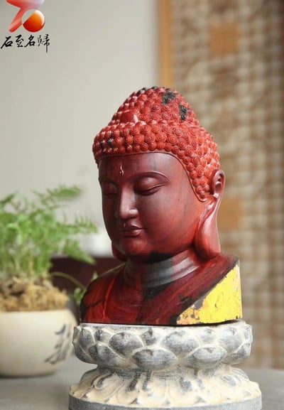 印度小葉紫檀高油密拆房老料製【佛首】4