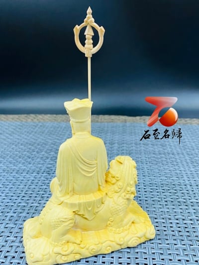 黃楊木精雕作品【騎獸地藏菩薩】3