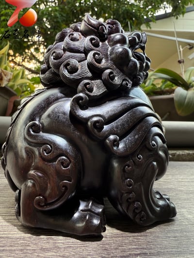 鎮宅之寶｜天地共鳴 印度小葉紫檀金星老料純手工雕刻品 【望天吼】6