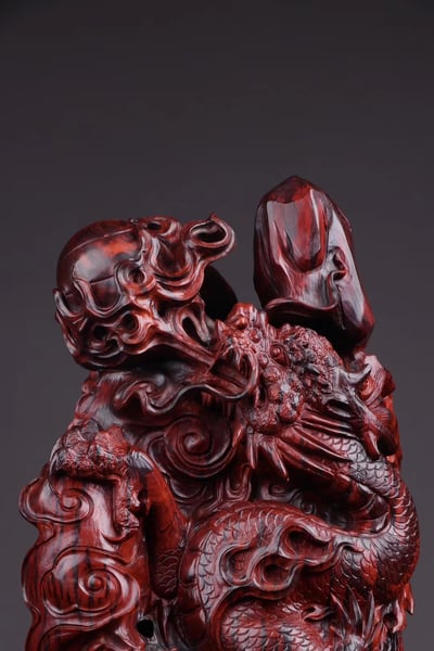 印度小葉紫檀高品質案擺【龍行天下】2