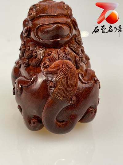 印度小葉紫檀高油密材質 湘工工藝精品手把件【踩球貔貅】5