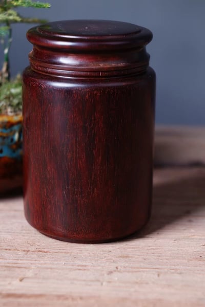 印度小葉紫檀整料挖製 【茶葉罐3號】3