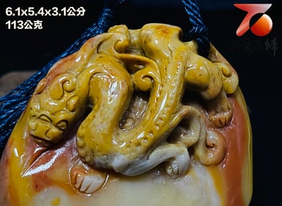 精美壽山石 老師傅手工雕刻【螭龍】2