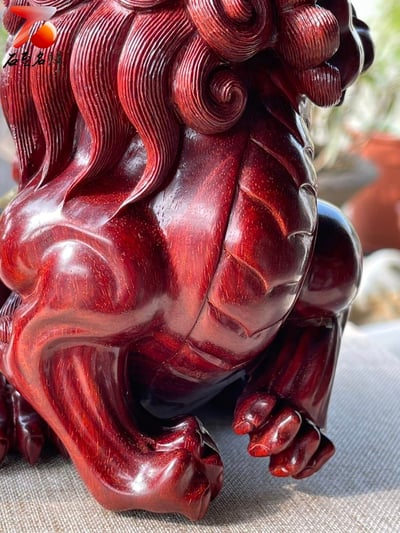 印度小葉紫檀高油密樹心料 湘工手作【喜獅】4