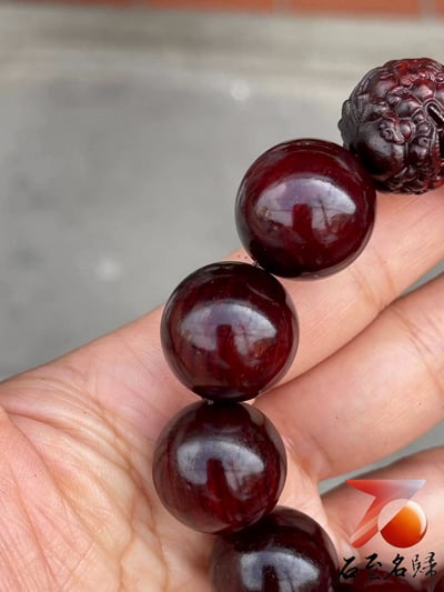 天然 印度小葉紫檀玻璃底老料 高油高密20mm手珠【招財貔貅】3