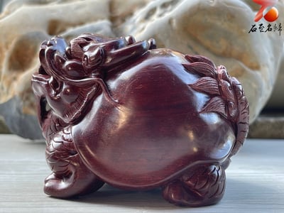 印度小葉紫檀高油密樹心料 湘工手作【招財龍龜】5