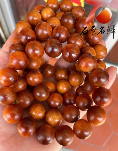 城口崖柏玉化虎皮紋透光15mm手珠(15mm x 15顆）3