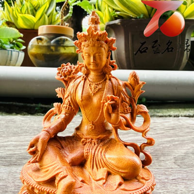 台灣現貨 實體店鋪 雲南黃金檀【綠度母】（綠多羅菩薩）4
