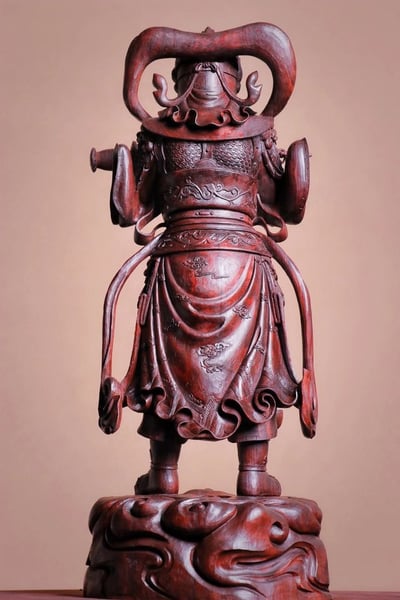 印度小葉紫檀名家作品【天神韋陀】5