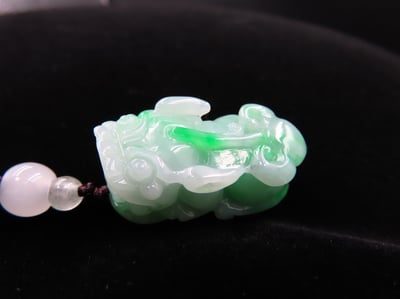 純天然綠翡翠 A貨可鑑定【招財貔貅項鍊/掛件】2