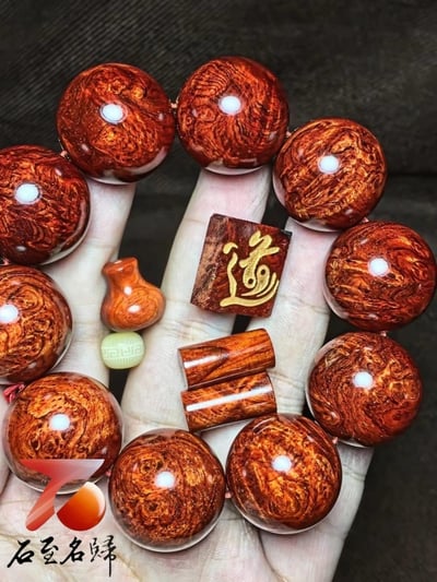 印度小葉紫檀25mm×10顆 瘤疤+多金星【道】2