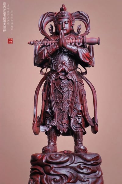 印度小葉紫檀名家作品【天神韋陀】1