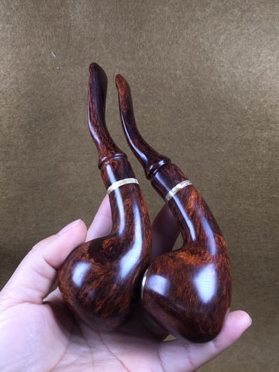 海南黃花梨野生油梨老料製【老爺菸斗】2