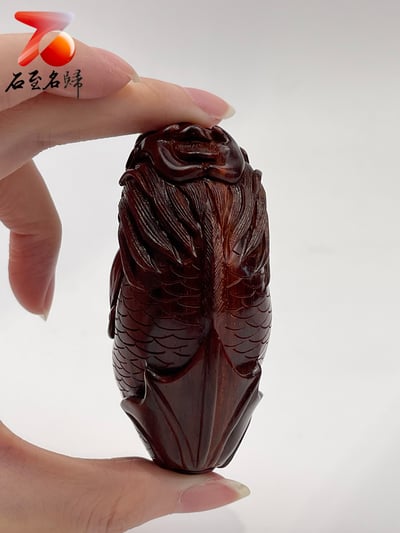 印度小葉紫檀高油密料 湘工手作【龍魚】4