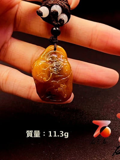 壽山田黃石收藏雕件【福在眼前】 附福州壽山石鑑定中心鑑定證書 田黃重量11.3公克1