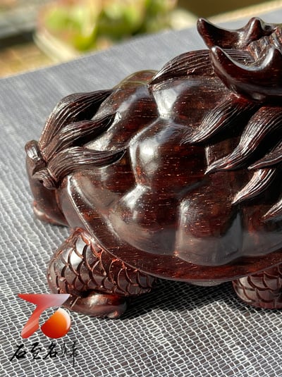 印度小葉紫檀高油密二膘材質 湘工手作 【龍龜】6