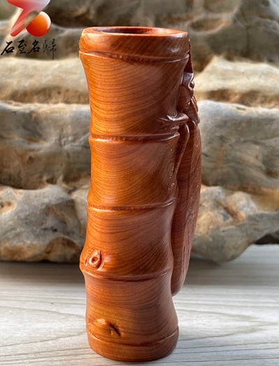 焦糖味重油料城口崖柏手把件 《一鳴驚人》4