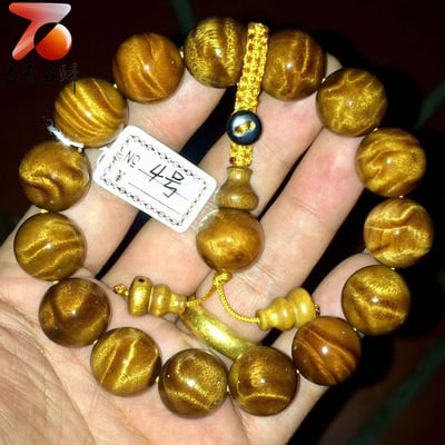 千年精粹 傳世之選 金絲楠木小葉楨楠千年老料龍膽王15mm手串4