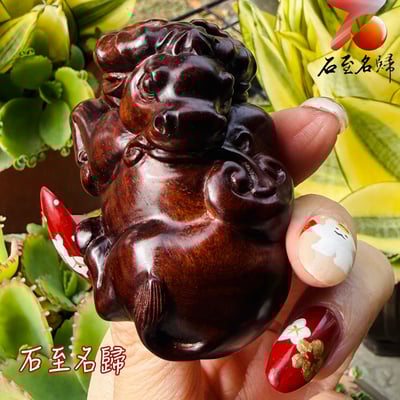 天然 印度小葉紫檀高油密帶金星樹心料 湘工手作【牛納祥雲】2