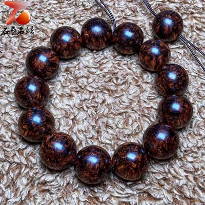 臻藏 海南黃花梨老料 爆滿芝麻瘤疤花18mm手珠4