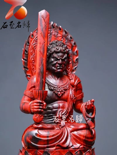 印度小葉紫檀 清刀手作【不動明王】高27公分7
