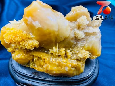 老撾北部田黃石雕件 老師傅手工雕【山裡人家】 附精美收藏禮盒4