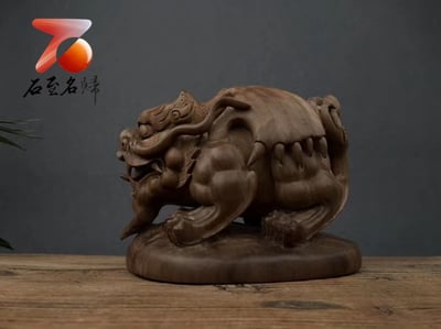 印度老山檀香極品陰沉黑肉料【霸氣貔貅】1