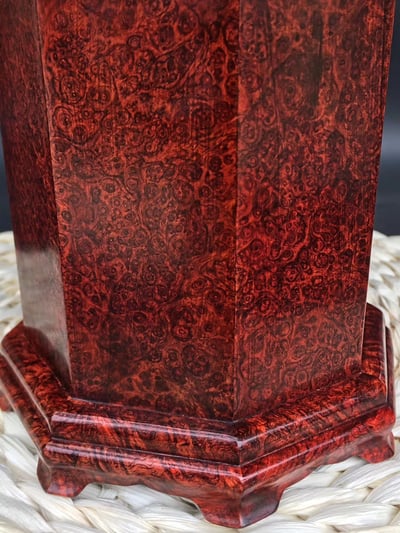 辦公收藏 印度小葉紫檀【爆滿瘤疤八角筆筒】5