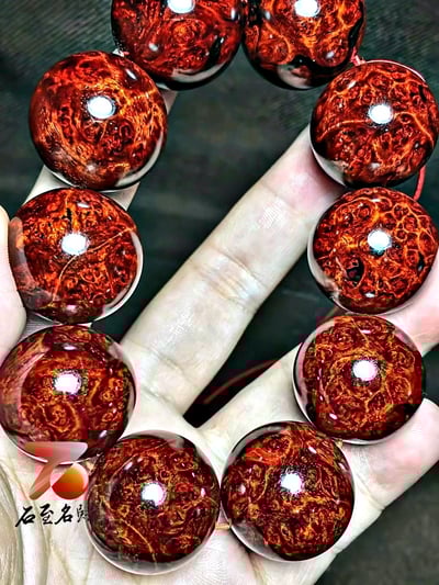 印度小葉紫檀手珠【氣貫長虹】經典瘤疤料 25mm×10顆2