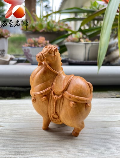 雲南大葉黃楊木 唐風餘韻【唐馬】1