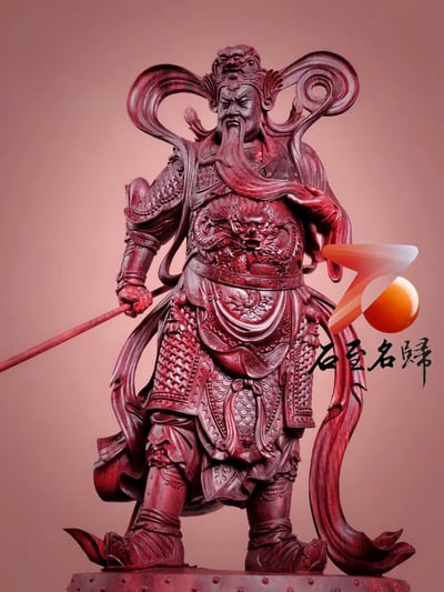 印度小葉紫檀清刀精雕 【迦藍菩薩 關羽】5