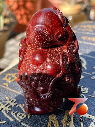 印度小葉紫檀高油密二膘材質 湘工手作【金蟾】6