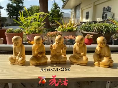 石至名歸 台灣現貨 檜木精雕作品【小沙彌】單個任選700元 附精美收藏禮盒1
