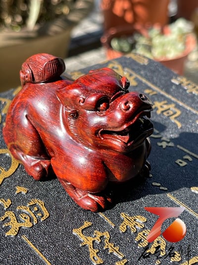 印度小葉紫檀高油密二膘材質 湘工手作【貔貅】1