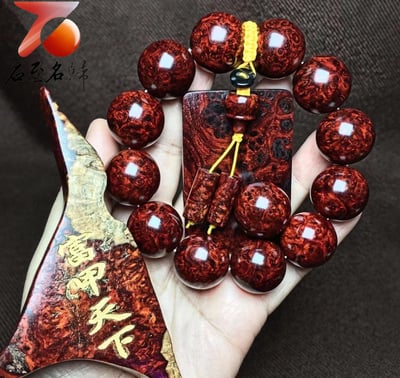 印度小葉紫檀老料 整顆瘤疤精品限量五串8