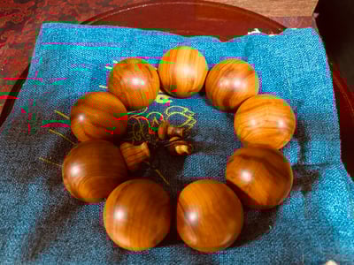 城口料崖柏手珠30mm(水波紋) 3