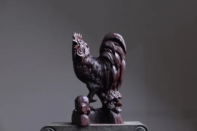 印度小葉紫檀高油密老料【金雞報喜】3