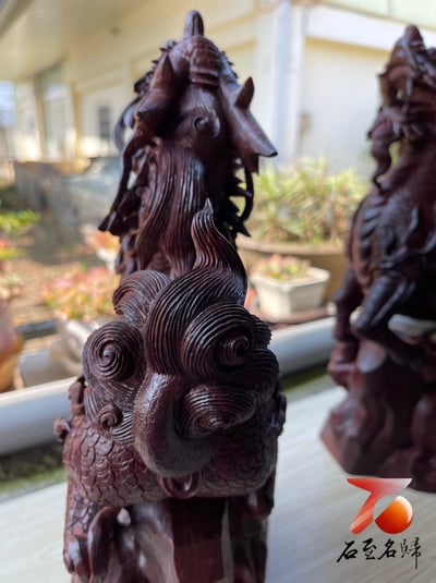 印度小葉紫檀高油密製【瑞獸麒麟】13